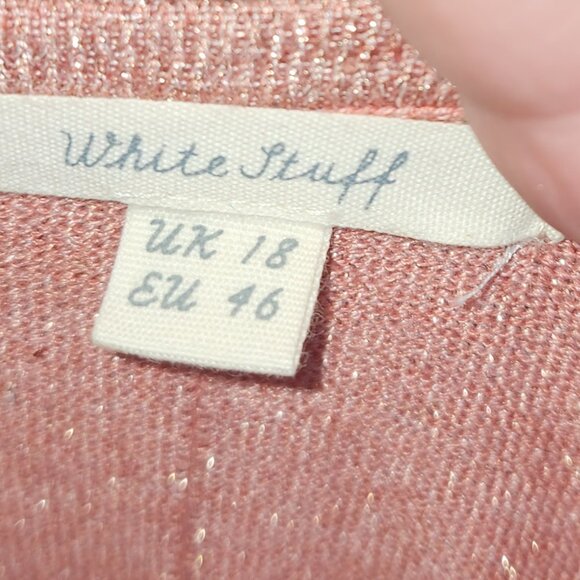 WHITE STUFF Demi Dolman Allover Sparkle Knit Top in Gorgeous Coral - Picture 10 of 13